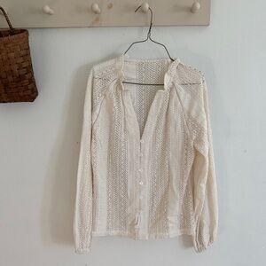 Elegant Cream Button-Up Women's Top
